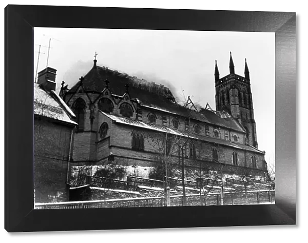 St Godrics Roman Catholic Church in Durham City, which was engulfed by flames