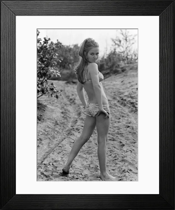 Framed Print : Jane Bell, model aged 21 years old, from Liverpool, 30th July 1970 Framed Print : Jane Bell, model aged 21 years old, from Liverpool, 30th July 1970