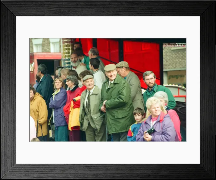 Framed Print : Spectators at the annual Riding the Fair procession sets off from Yarm Town Hall