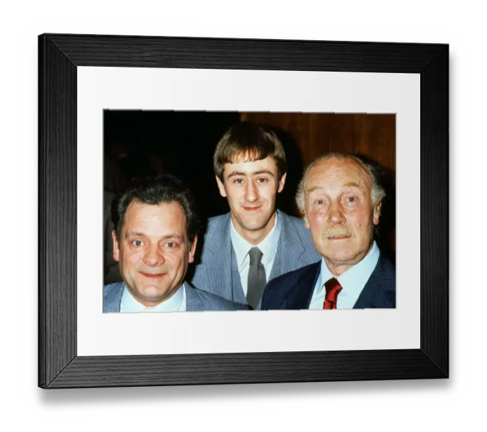 Framed Print : David Jason, Nicholas Lyndhurst and Lennard Pearce attend the TV & Radio Industries Club
