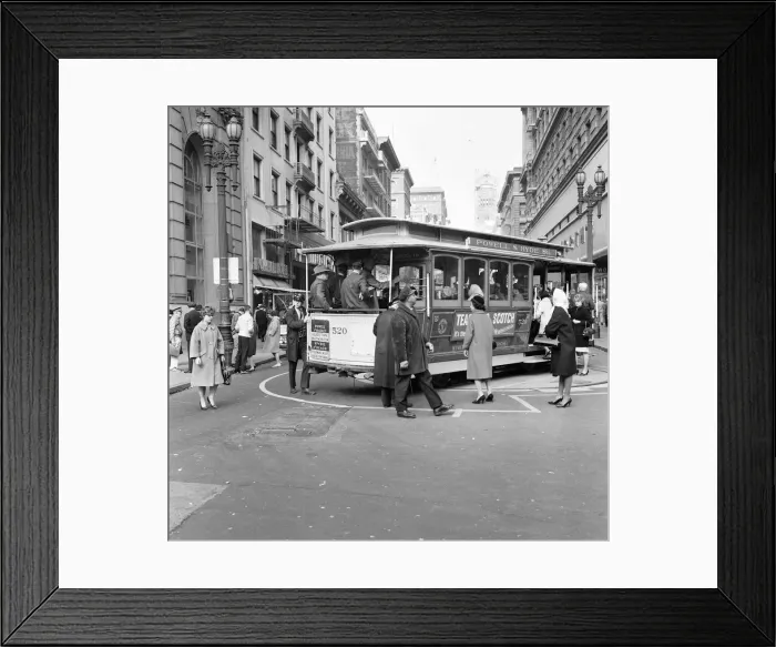 Framed Print : The cable car turntable at Powell Street San Francisco 27th January 1963 Framed Print : The cable car turntable at Powell Street San Francisco 27th January 1963