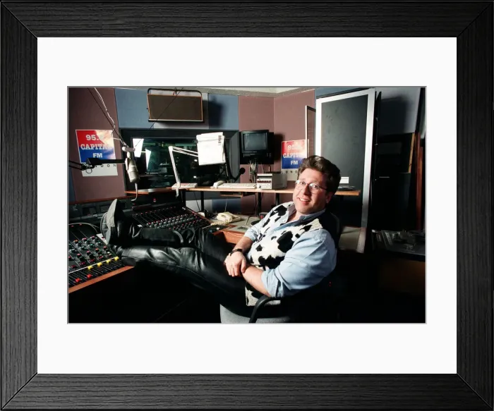 Framed Print : Capital Radio DJ Neil Fox, also known as Dr. Fox or Foxy, in the Capital FM Studio Framed Print : Capital Radio DJ Neil Fox, also known as Dr. Fox or Foxy, in the Capital FM Studio
