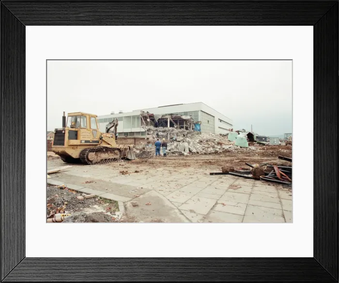Framed Print : Berwick Hills Baths, Middlesbrough, 15th November 1996. Building Demolition Framed Print : Berwick Hills Baths, Middlesbrough, 15th November 1996. Building Demolition