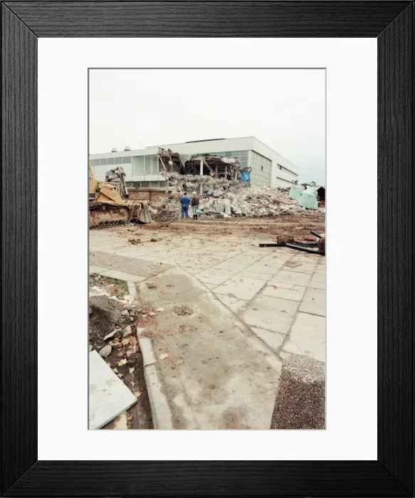 Framed Print : Berwick Hills Baths, Middlesbrough, 15th November 1996. Building Demolition Framed Print : Berwick Hills Baths, Middlesbrough, 15th November 1996. Building Demolition