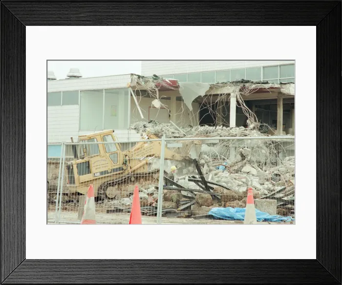Framed Print : Berwick Hills Baths, Middlesbrough, 15th November 1996. Building Demolition Framed Print : Berwick Hills Baths, Middlesbrough, 15th November 1996. Building Demolition