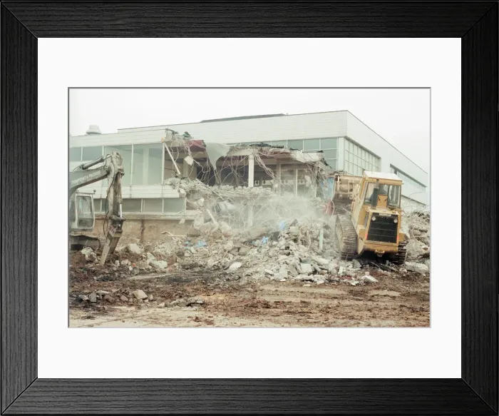 Framed Print : Berwick Hills Baths, Middlesbrough, 15th November 1996. Building Demolition Framed Print : Berwick Hills Baths, Middlesbrough, 15th November 1996. Building Demolition