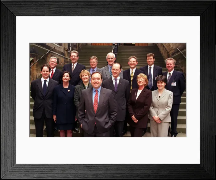 Framed Print : Alex Salmond shadow cabinet 26th May 1999 SNp party leader