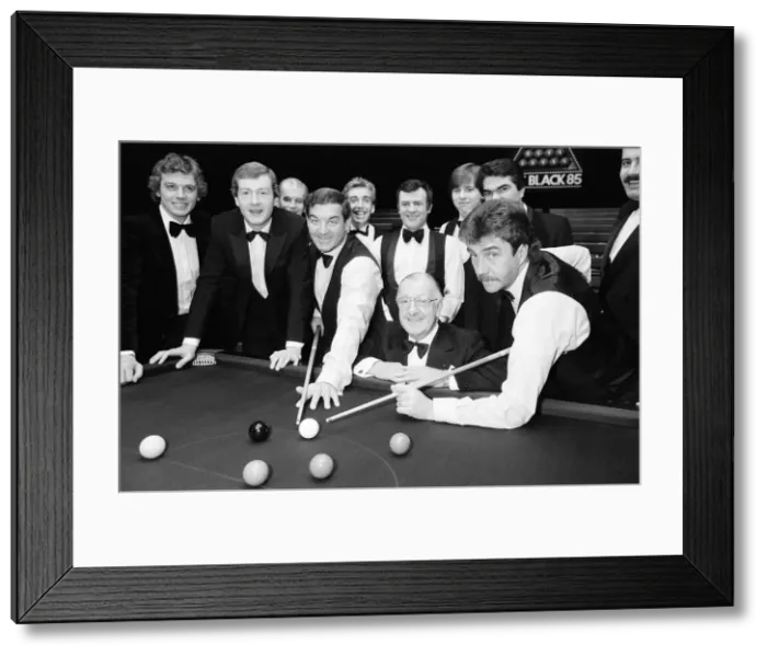 Framed Print : Pot Black Snooker Players at Pebble Mill Studios, Birmingham, 19th December 1984 Framed Print : Pot Black Snooker Players at Pebble Mill Studios, Birmingham, 19th December 1984