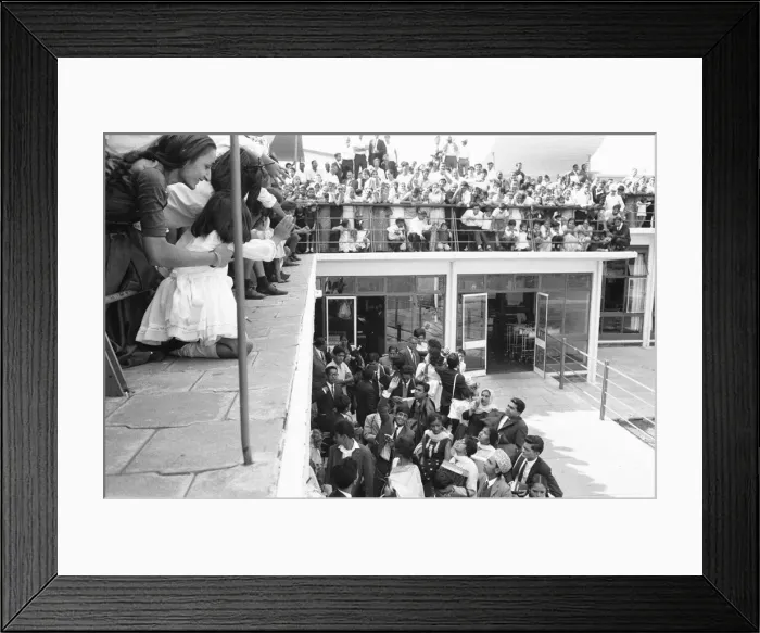 Framed Print : 1968 East African Asian Crisis. Scene at Nairobi Airport as large crowds wait to board Framed Print : 1968 East African Asian Crisis. Scene at Nairobi Airport as large crowds wait to board