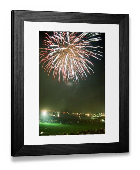 Framed Print : Bonfire Night Fireworks Display, Stockton, North Yorkshire, England, 5th November 1990