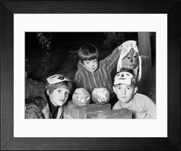 Framed Print : Kids Halloween party at Rousden Close Birmingham. 30th October 1978 Framed Print : Kids Halloween party at Rousden Close Birmingham. 30th October 1978