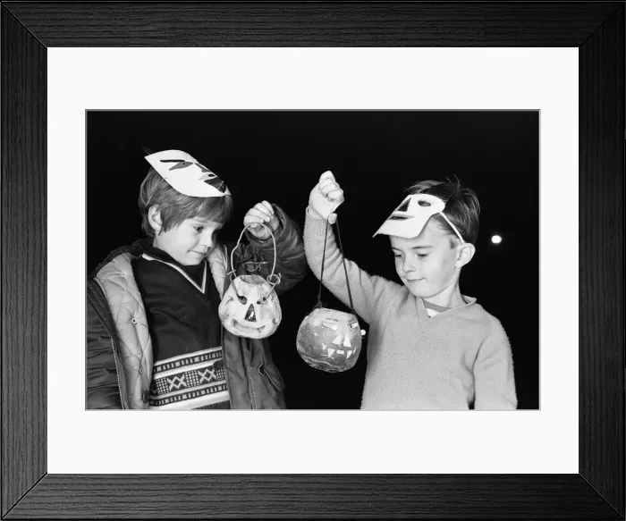 Framed Print : Kids Halloween party at Rousden Close Birmingham. 30th October 1978