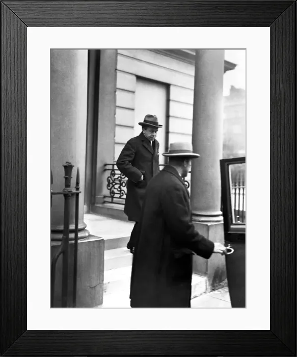 Framed Print : Lord Beaverbrook, leaving his residence. 31st October 1923 Framed Print : Lord Beaverbrook, leaving his residence. 31st October 1923