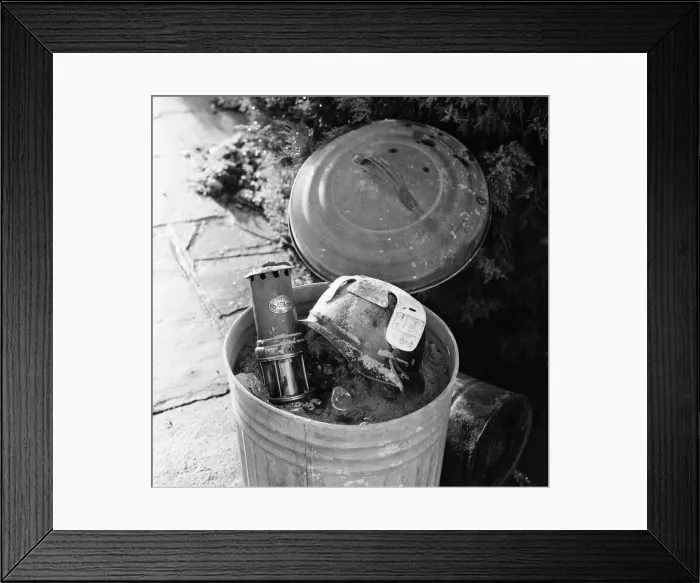 Framed Print : 1972 Miners Strike. Ash bin at the back of a terrace overlooking the Monmouthshire Valley Framed Print : 1972 Miners Strike. Ash bin at the back of a terrace overlooking the Monmouthshire Valley