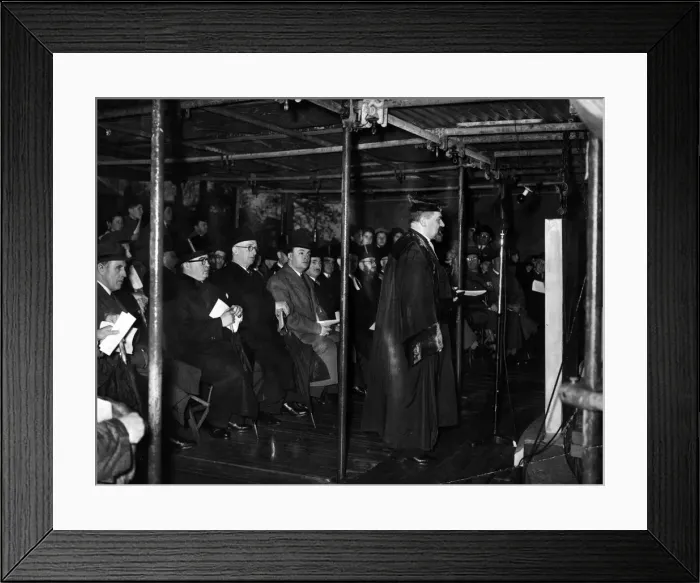 Framed Print : Chief Rabbi of Great Britain and the Commonwealth Israel Brodie addressing a Framed Print : Chief Rabbi of Great Britain and the Commonwealth Israel Brodie addressing a