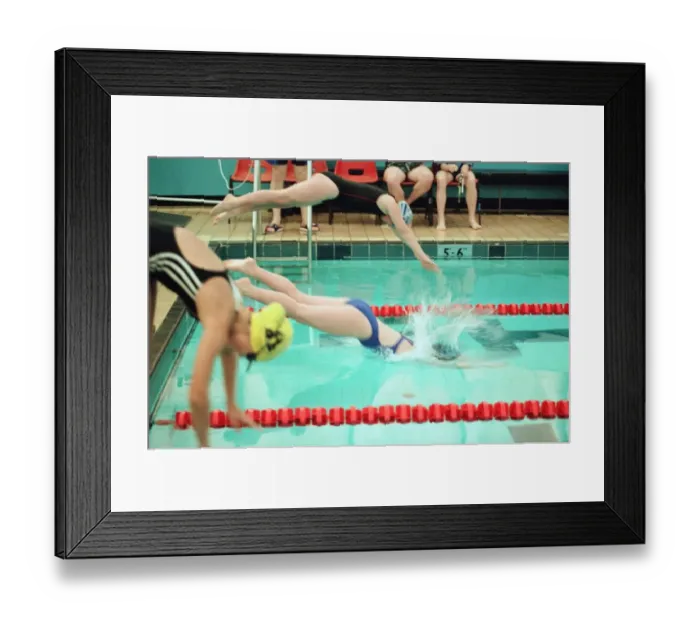 Framed Print : Action at the Guisborough Swimming Club Gala. 16th November 1997