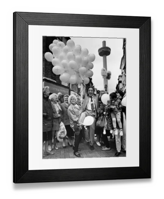 Framed Print : Giving a leg up to the launch of the Red Cross Buskaround Framed Print : Giving a leg up to the launch of the Red Cross Buskaround