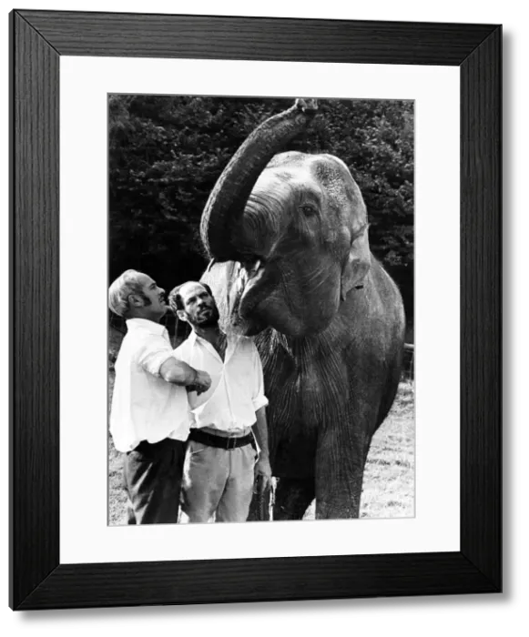 Framed Print : Mr Hugh Palmer (left) and his identical twin brother George, co-owners of Cardiff Zoo Framed Print : Mr Hugh Palmer (left) and his identical twin brother George, co-owners of Cardiff Zoo