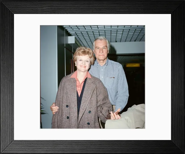 Framed Print : Angela Lansbury and husband Peter Shaw at London Airport. 13th March 1990
