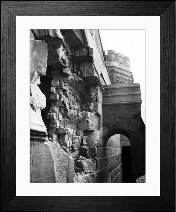 Framed Print : Bomb damage which penetrated the roof of the Derby Memorial, Liverpool Anglican Cathedral Framed Print : Bomb damage which penetrated the roof of the Derby Memorial, Liverpool Anglican Cathedral
