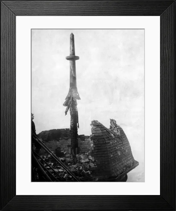 Framed Print : All that was left of one of the towers of the old White Star building after it had been Framed Print : All that was left of one of the towers of the old White Star building after it had been