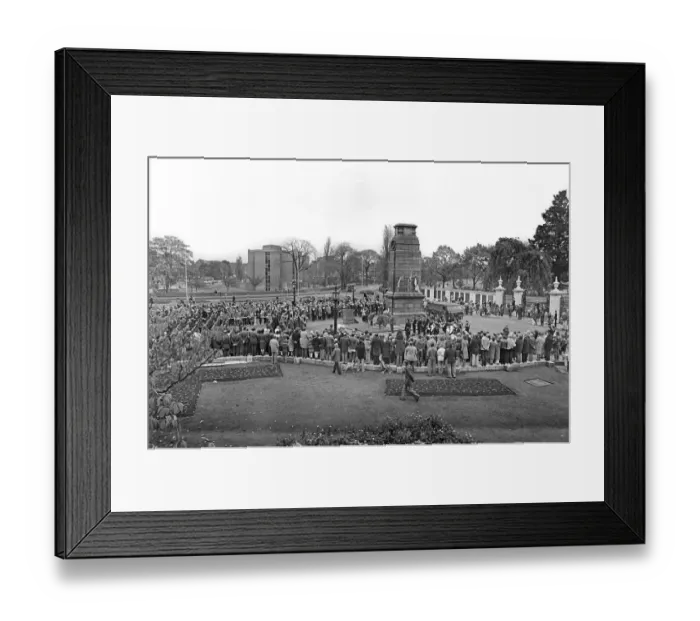 Framed Print : Remembrance Day Service at the Cenotaph, Middlesbrough, Sunday 10th November 1979