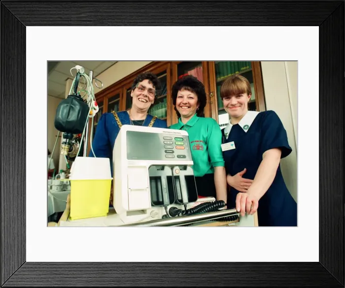 Framed Print : A resuscitation trolley is presented to the North Riding Infirmary Framed Print : A resuscitation trolley is presented to the North Riding Infirmary
