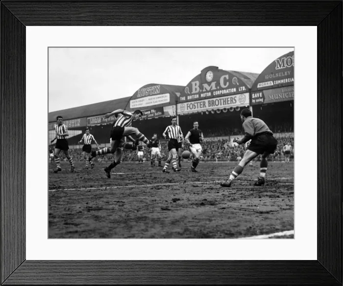 Framed Print : Division 1 match Aston Villa 0 -2 Sheffield Wednesday - A mighty kick