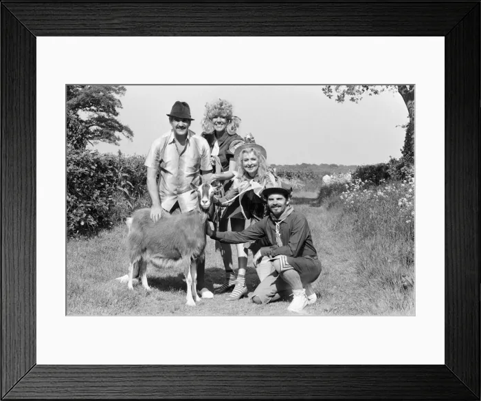 Framed Print : Rentaghost, BBC Childrens Television Programme. Cast pictured filming outdoor scenes Framed Print : Rentaghost, BBC Childrens Television Programme. Cast pictured filming outdoor scenes