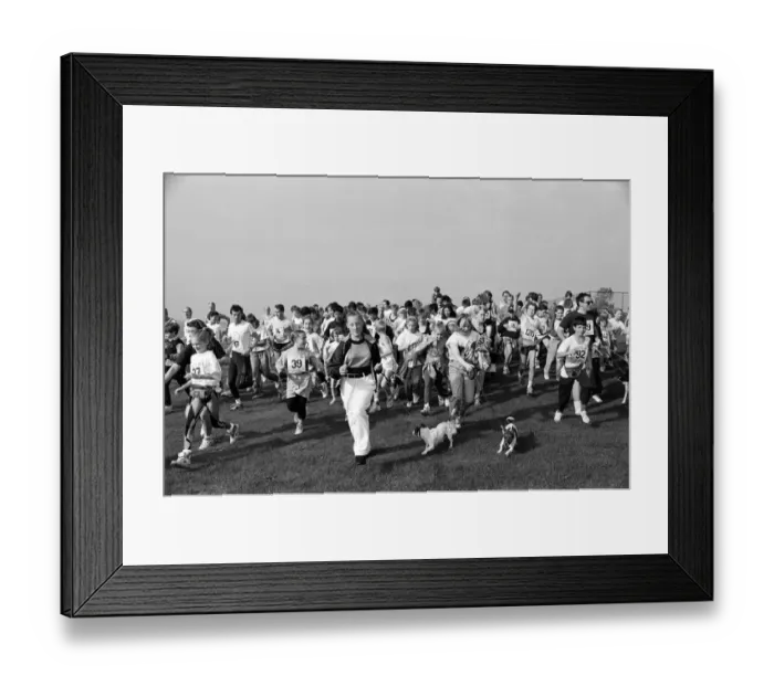 Framed Print : And they re off... parents, staff and pupils of Newsome High School take part in a Framed Print : And they re off... parents, staff and pupils of Newsome High School take part in a