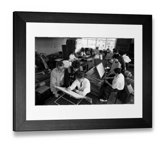 Framed Print : Parents are going back to school each day this week to watch their children work Framed Print : Parents are going back to school each day this week to watch their children work