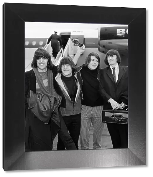 American group The Lovin Spoonful arrive at London airport from New York