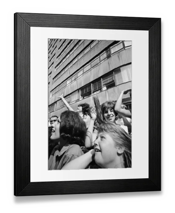 Framed Print : The Beatles in New York City, on their North American Tour ahead of their concert to be Framed Print : The Beatles in New York City, on their North American Tour ahead of their concert to be