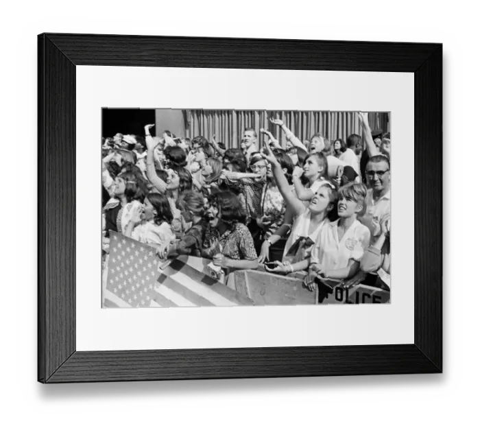 Framed Print : The Beatles in New York City, on their North American Tour ahead of their concert to be Framed Print : The Beatles in New York City, on their North American Tour ahead of their concert to be