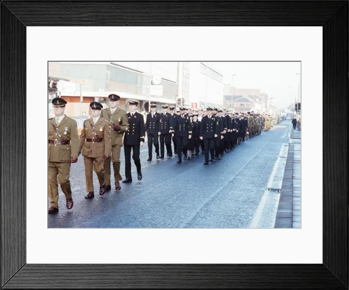 Framed Print : Remembrance Day Parade, Middlesbrough, Sunday 11th November 1990 Framed Print : Remembrance Day Parade, Middlesbrough, Sunday 11th November 1990
