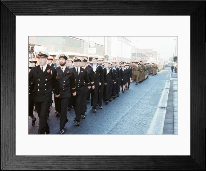 Framed Print : Remembrance Day Parade, Middlesbrough, Sunday 11th November 1990 Framed Print : Remembrance Day Parade, Middlesbrough, Sunday 11th November 1990