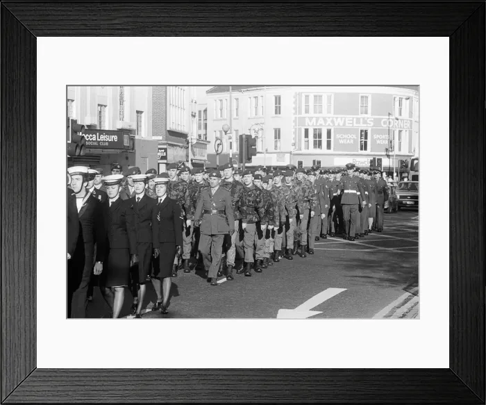 Framed Print : Remembrance Day Parade, Stockton, Sunday 10th November 1985 Framed Print : Remembrance Day Parade, Stockton, Sunday 10th November 1985