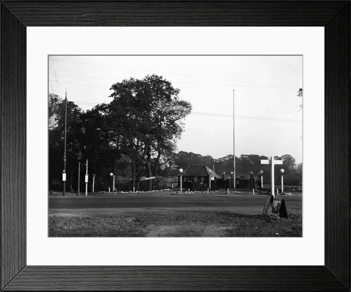 Framed Print : Garage at the junction of the A40 and B466 at Hillingdon circa 1930 Framed Print : Garage at the junction of the A40 and B466 at Hillingdon circa 1930
