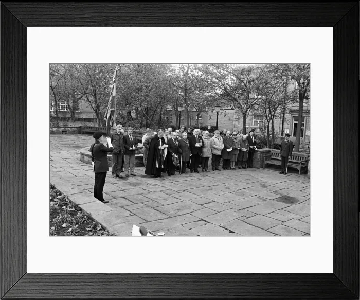 Framed Print : Representatives of various organisations throughout Mirfield pictured at the town Framed Print : Representatives of various organisations throughout Mirfield pictured at the town