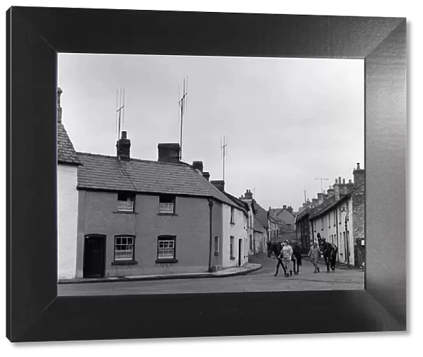 Bridge Street in Crickhowell, Powys, Wales. 1964