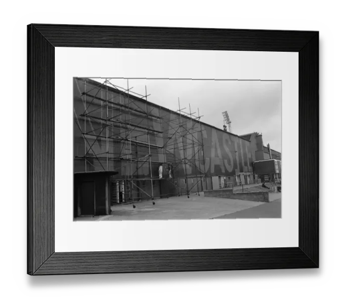 Framed Print : New giant sign at St James Park, home of Newcastle United Football Club, Fallowgate end
