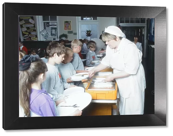 School Dinners at North Reddish Junior School, Stockport, Circa 1994