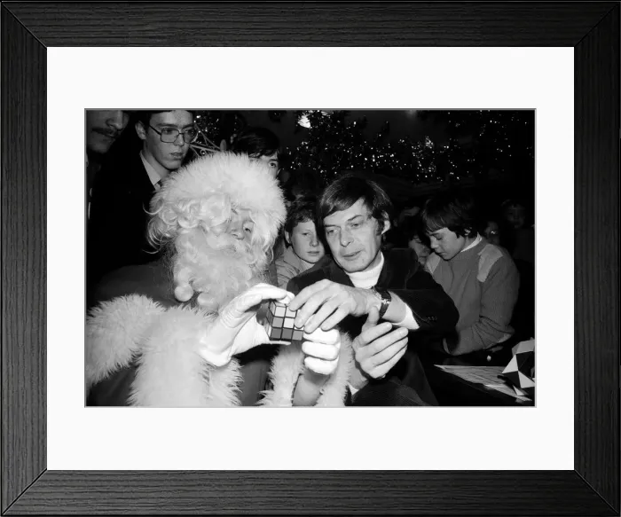 Framed Print : The Rubik cubes inventor Professor Erno Rubik in the toy department of Harrods Framed Print : The Rubik cubes inventor Professor Erno Rubik in the toy department of Harrods