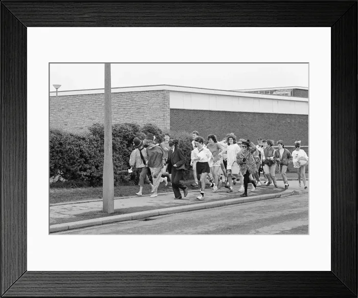Framed Print : Students from St Marys Sixth Form College, Middlesbrough, take part in fun run Framed Print : Students from St Marys Sixth Form College, Middlesbrough, take part in fun run