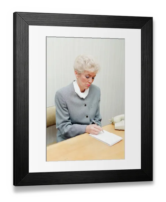 Framed Print : Women Office Workers, Posed by Models. 2nd January 1990