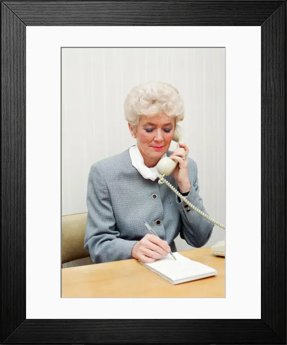 Framed Print : Women Office Workers, Posed by Models. 2nd January 1990