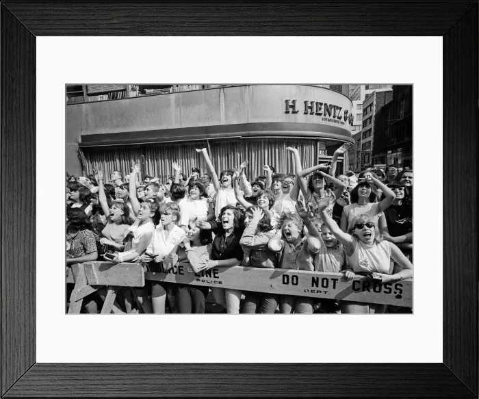 Framed Print : The Beatles in New York City, on their North American Tour ahead of their concert to be Framed Print : The Beatles in New York City, on their North American Tour ahead of their concert to be