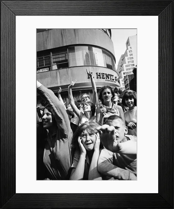 Framed Print : The Beatles in New York City, on their North American Tour ahead of their concert to be Framed Print : The Beatles in New York City, on their North American Tour ahead of their concert to be