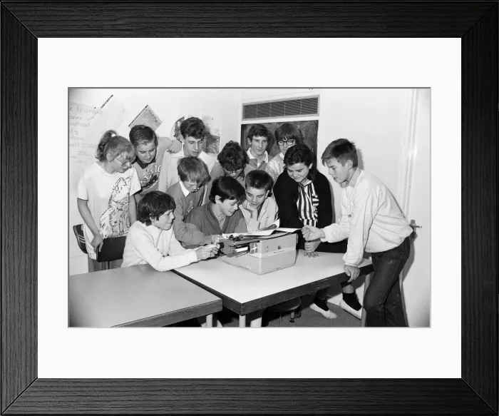 Framed Print : Teamwork... Senior pupils at Lydgate School, New Mill, have organised a Christmas Fete to Framed Print : Teamwork... Senior pupils at Lydgate School, New Mill, have organised a Christmas Fete to