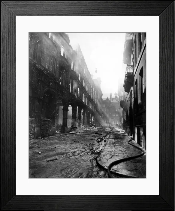 Framed Print : Cook Street Arcade which was attacked by German bombs on the 3rd May 1941 Framed Print : Cook Street Arcade which was attacked by German bombs on the 3rd May 1941